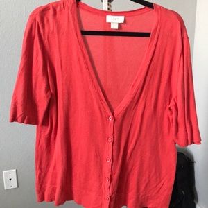 Loft coral cardigan in large